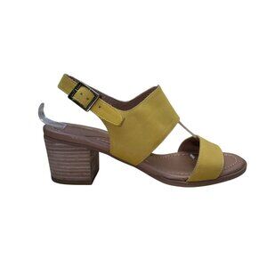 Caslon Women’s Yellow Leather Adjustable Strap Block Heel Sandals Size 7.5M